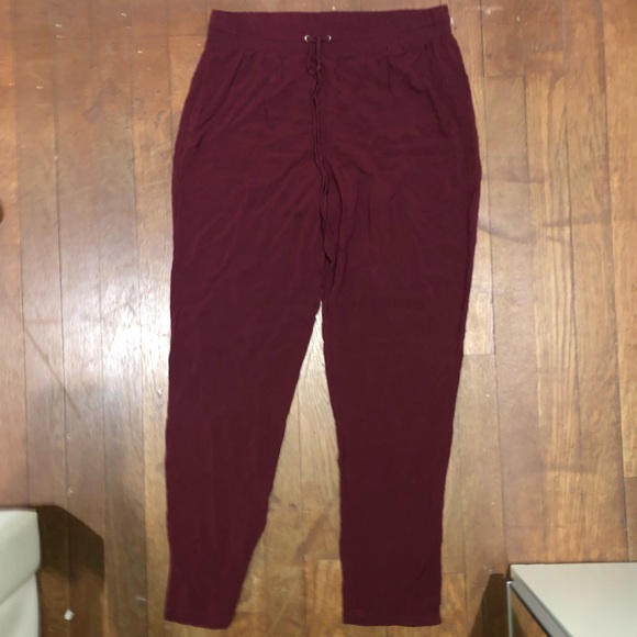 Burgundy cotton joggers - Picture 2 of 3